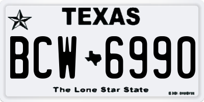 TX license plate BCW6990