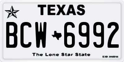 TX license plate BCW6992