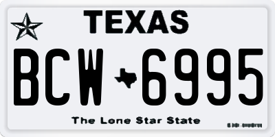 TX license plate BCW6995