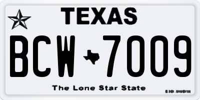 TX license plate BCW7009