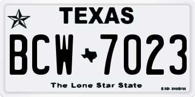 TX license plate BCW7023