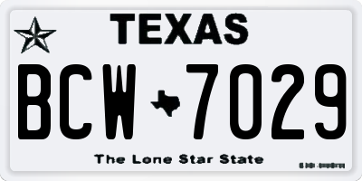 TX license plate BCW7029
