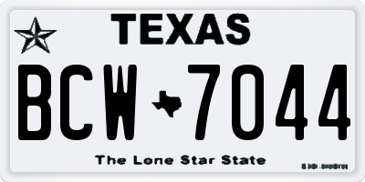 TX license plate BCW7044