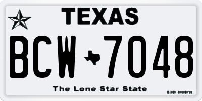 TX license plate BCW7048