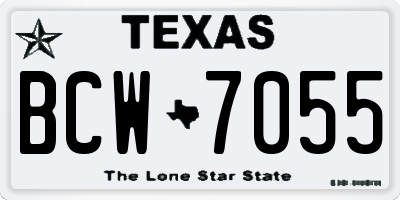 TX license plate BCW7055