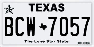TX license plate BCW7057