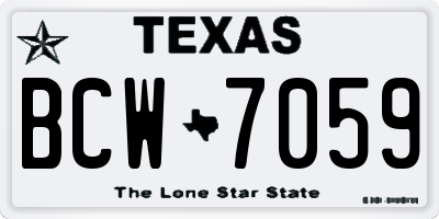 TX license plate BCW7059