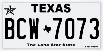 TX license plate BCW7073