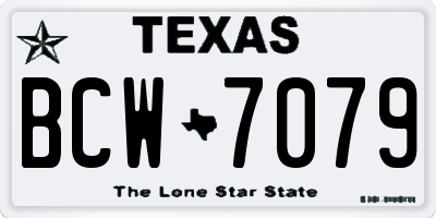 TX license plate BCW7079