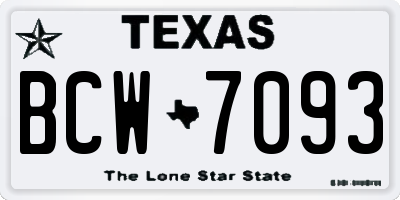 TX license plate BCW7093