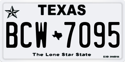 TX license plate BCW7095