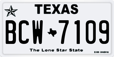TX license plate BCW7109