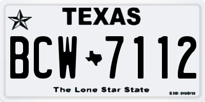 TX license plate BCW7112