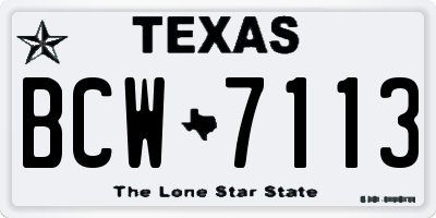 TX license plate BCW7113