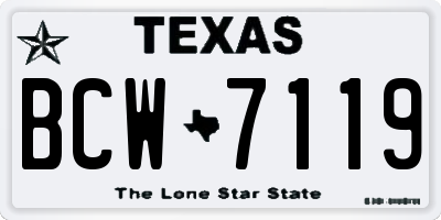 TX license plate BCW7119