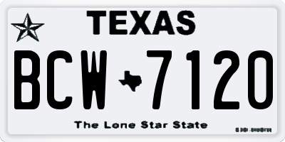 TX license plate BCW7120