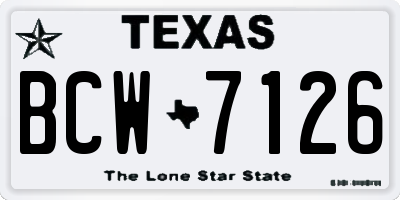 TX license plate BCW7126