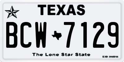 TX license plate BCW7129