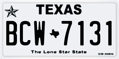 TX license plate BCW7131