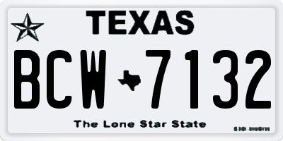 TX license plate BCW7132