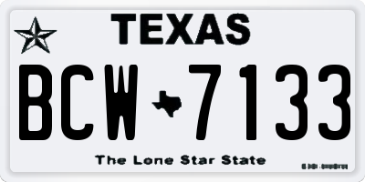 TX license plate BCW7133