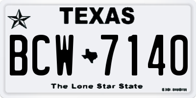 TX license plate BCW7140