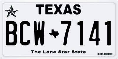 TX license plate BCW7141