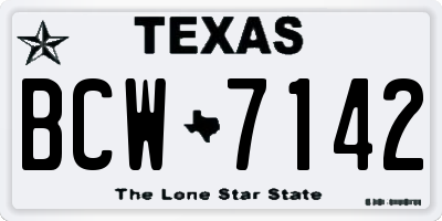 TX license plate BCW7142