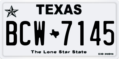 TX license plate BCW7145