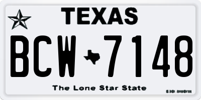 TX license plate BCW7148