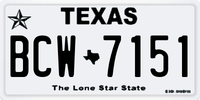 TX license plate BCW7151