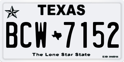 TX license plate BCW7152