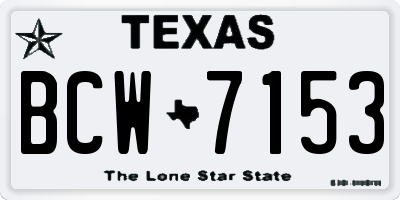 TX license plate BCW7153