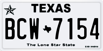 TX license plate BCW7154
