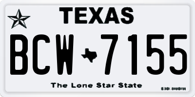 TX license plate BCW7155