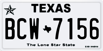 TX license plate BCW7156