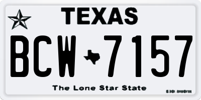 TX license plate BCW7157