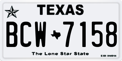 TX license plate BCW7158