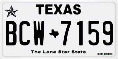 TX license plate BCW7159