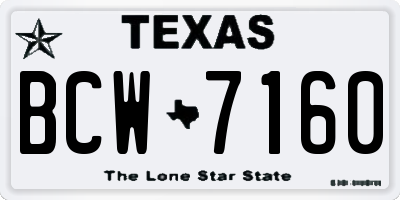 TX license plate BCW7160