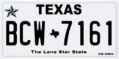 TX license plate BCW7161