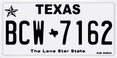 TX license plate BCW7162