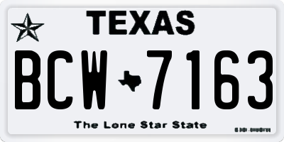 TX license plate BCW7163
