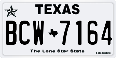 TX license plate BCW7164