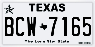 TX license plate BCW7165