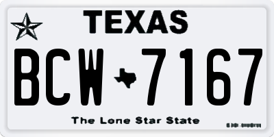 TX license plate BCW7167