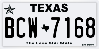 TX license plate BCW7168