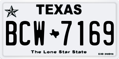 TX license plate BCW7169
