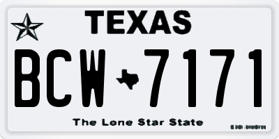 TX license plate BCW7171