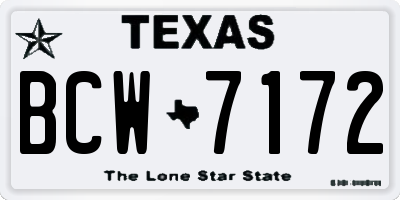 TX license plate BCW7172